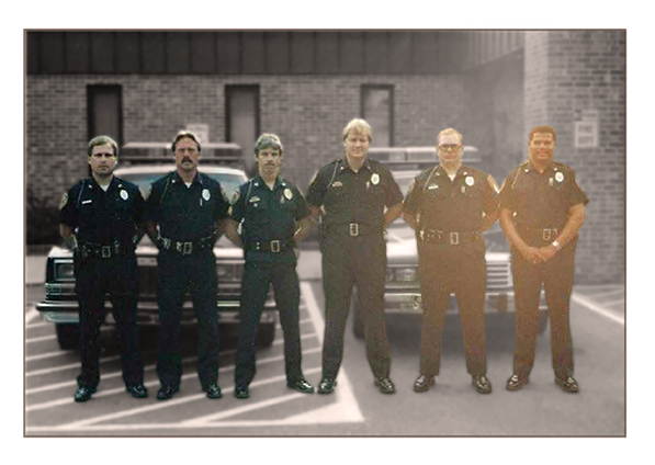 An image of Franklin Moore as a young Deputy taken in the late 1980s. He is standing with his his unit in Uniform