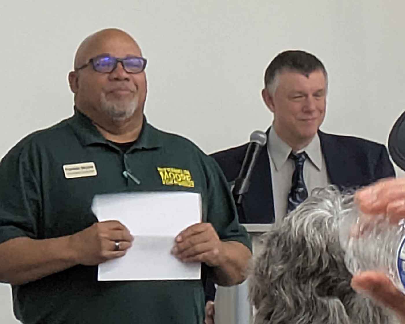 Frank Moore addressing Democratic Meeting 2025 attendees