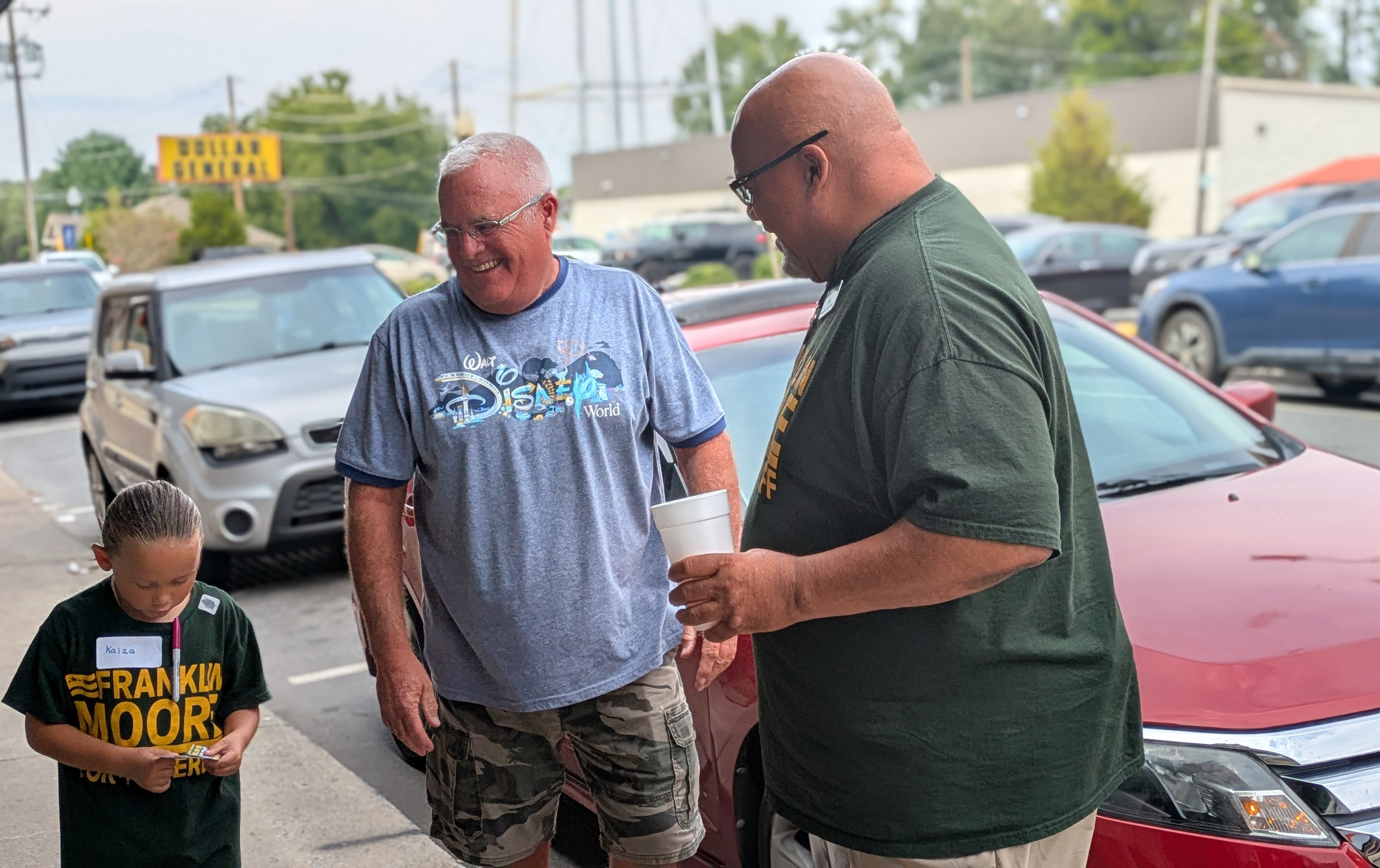 Campaign team engaging with voters