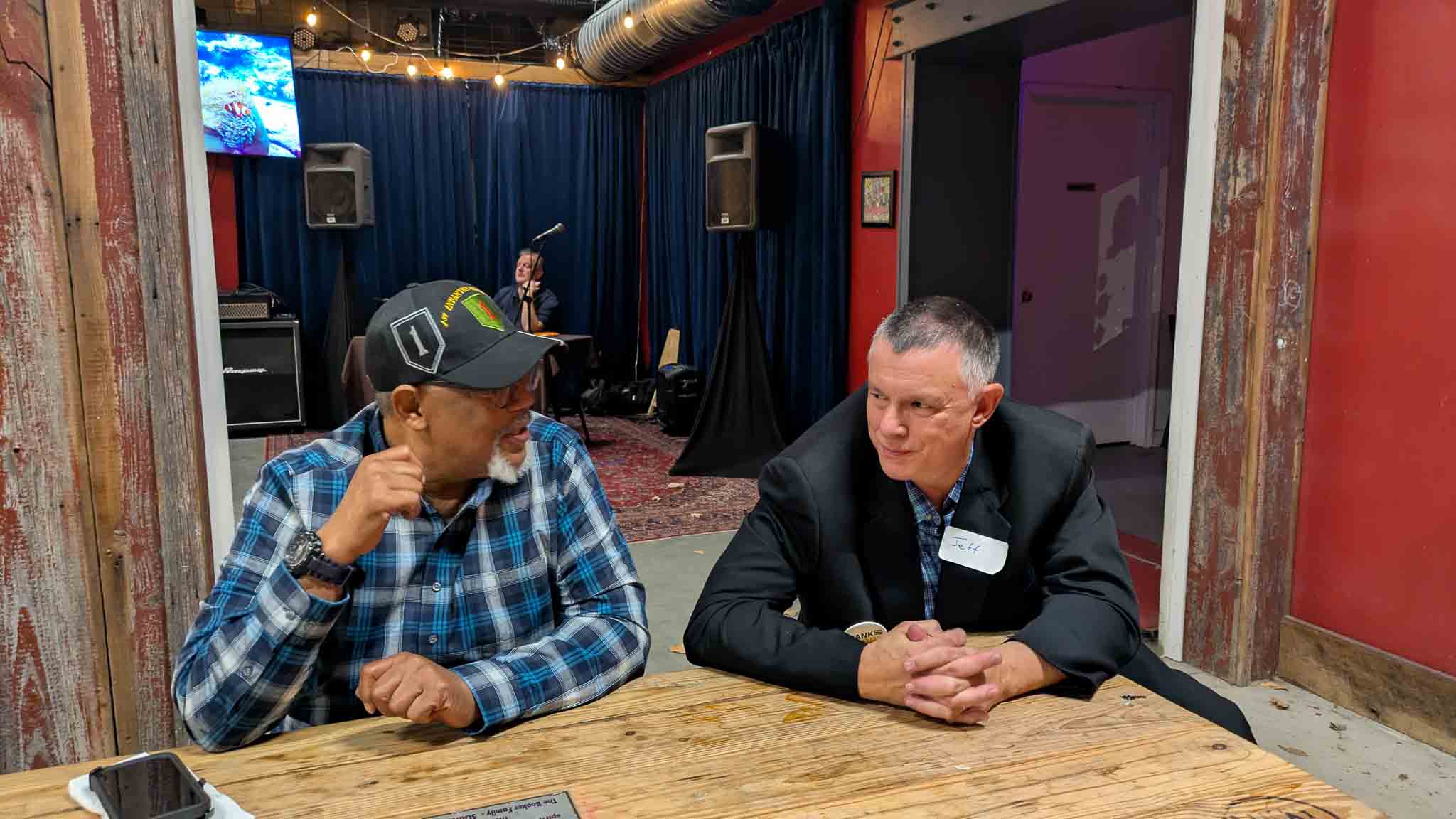 Frank engaging with local residents about public safety