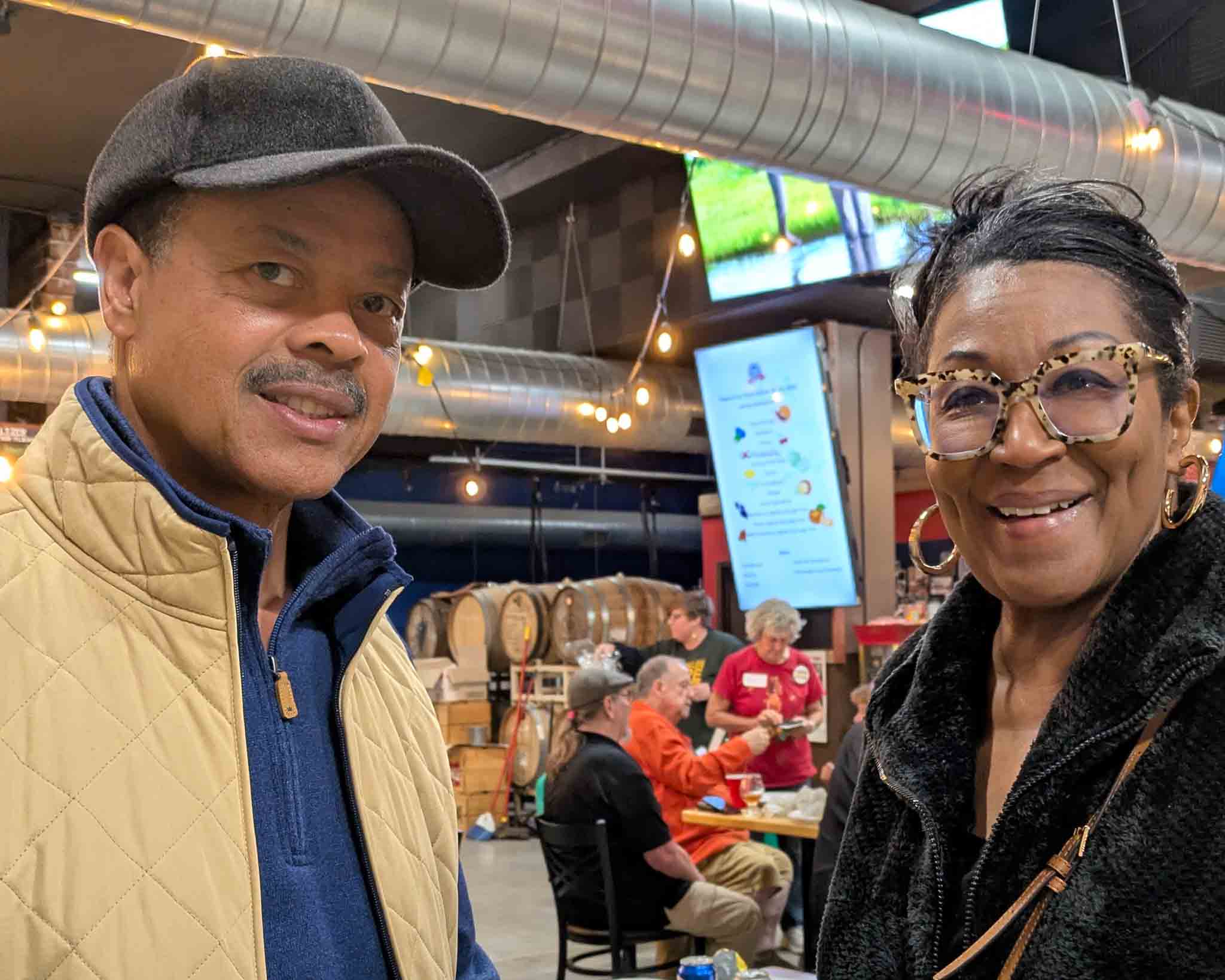 Community members at Lucky City Brewery meet and greet