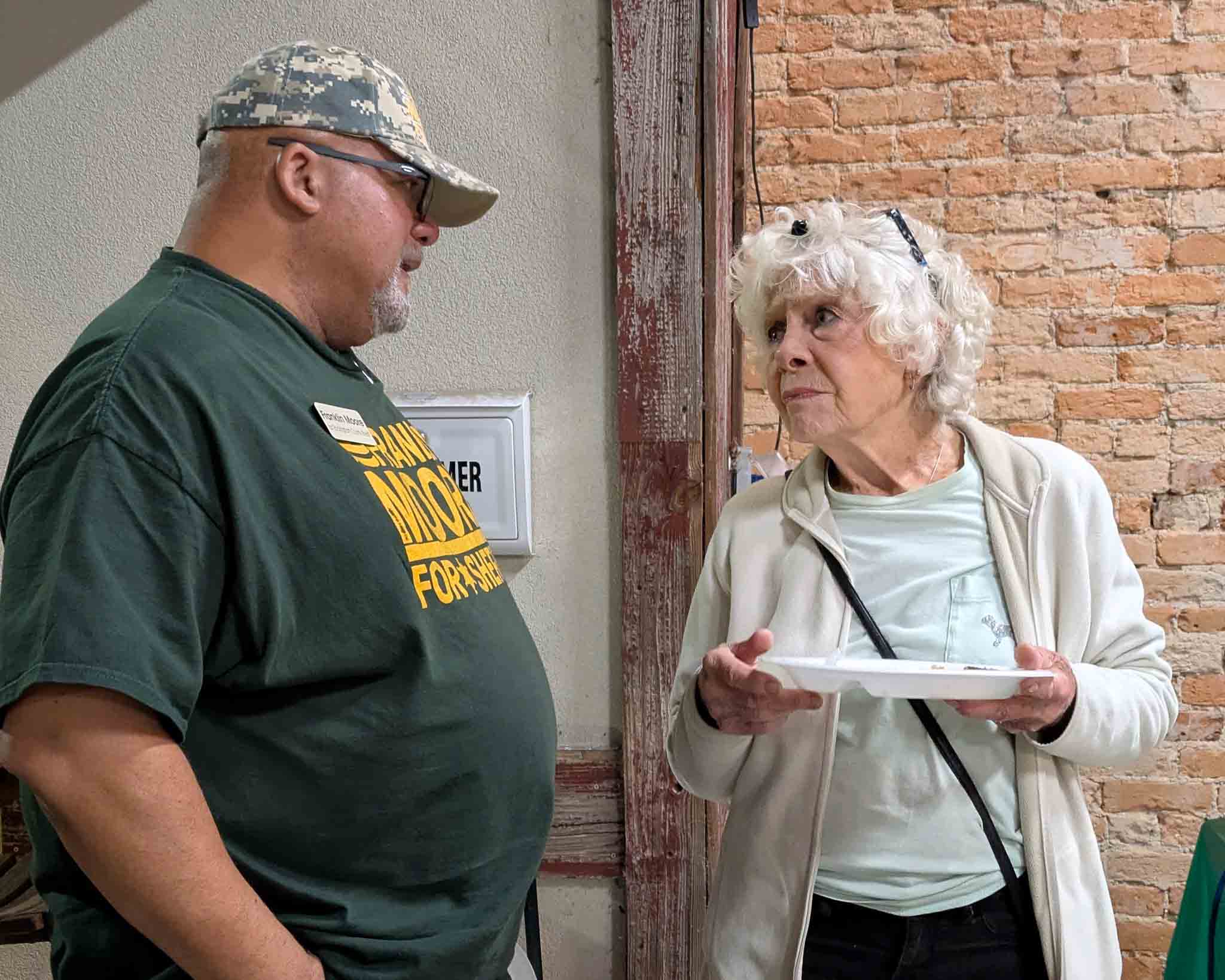 Frank Moore discussing community priorities at the brewery