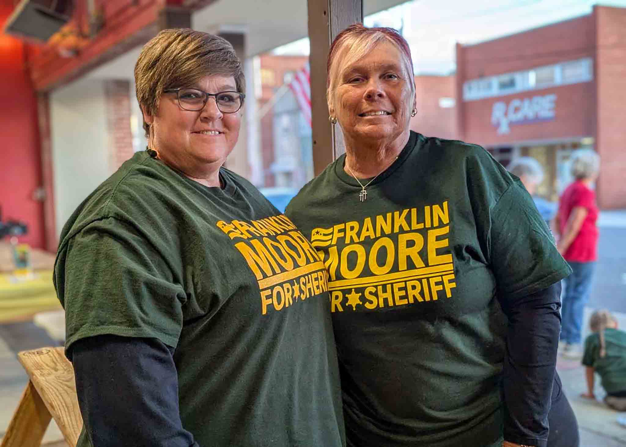 Community members discussing local issues at the brewery