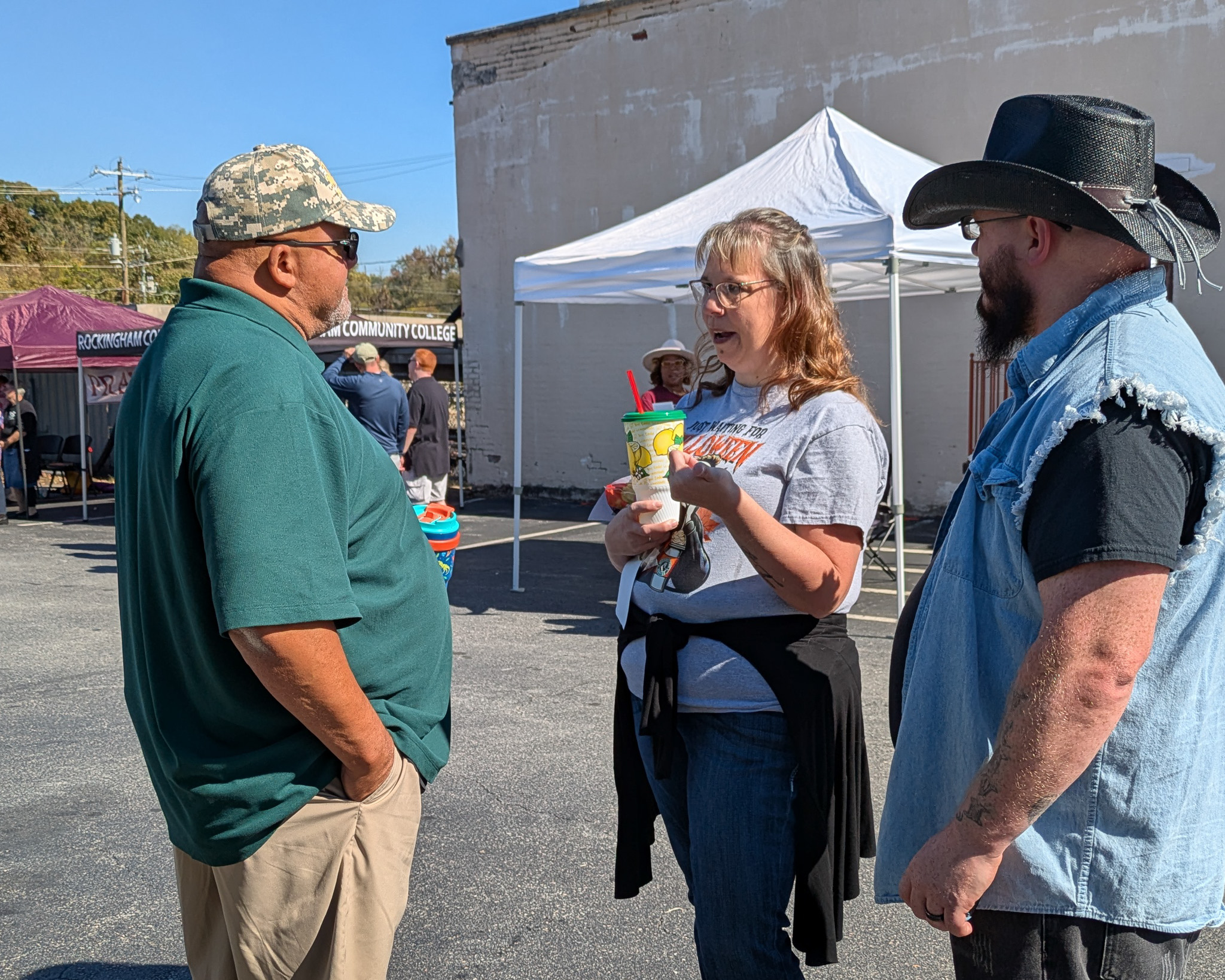 Frank having a conversation with a voter at the festival