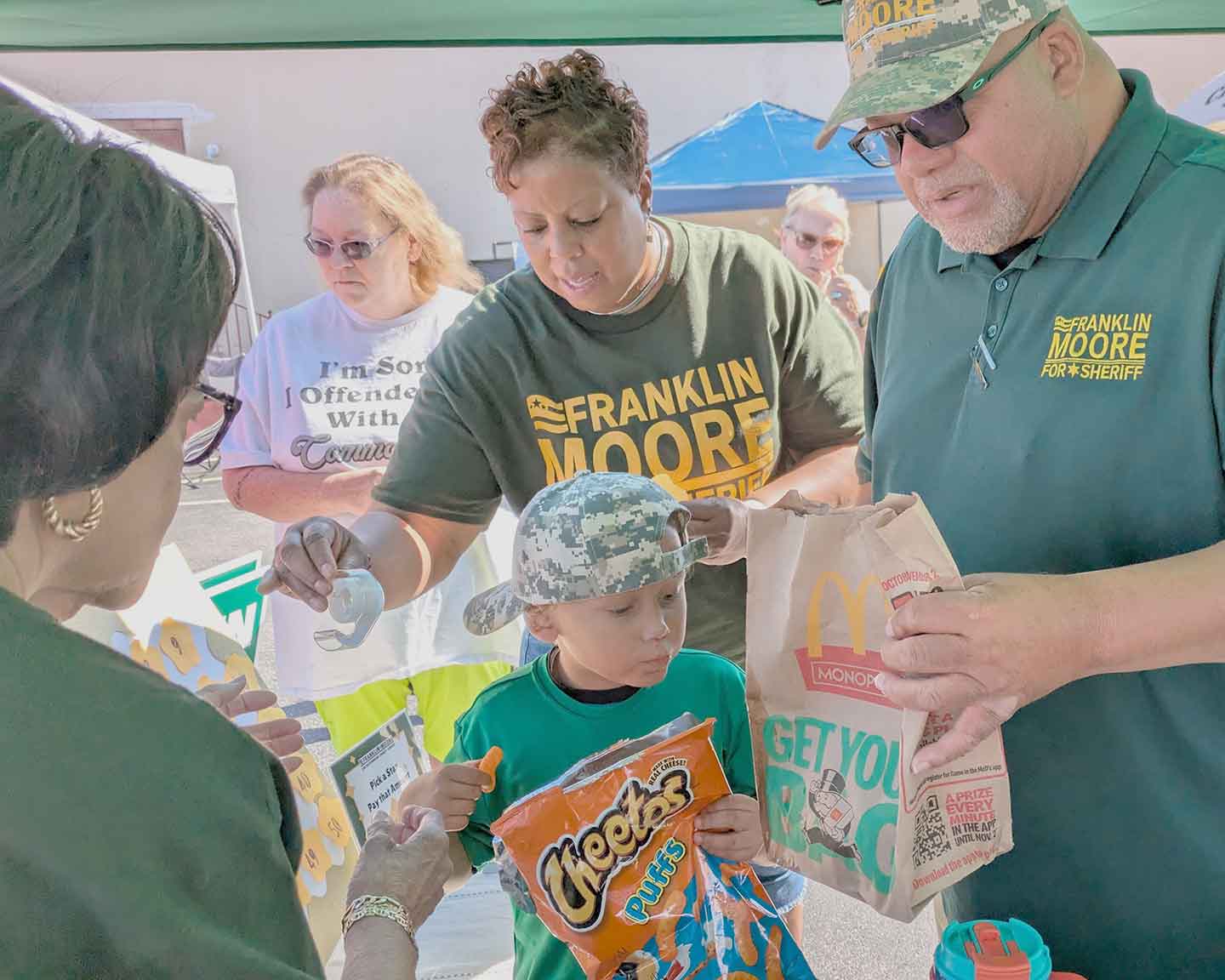Frank Moore with family at the Madison Fall Festival