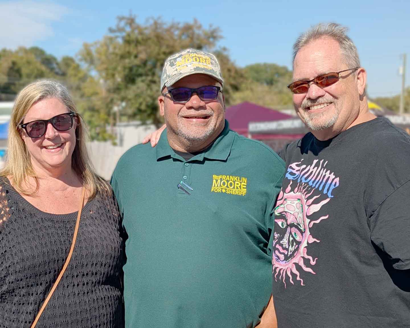 Frank sharing a light moment with festival goers
