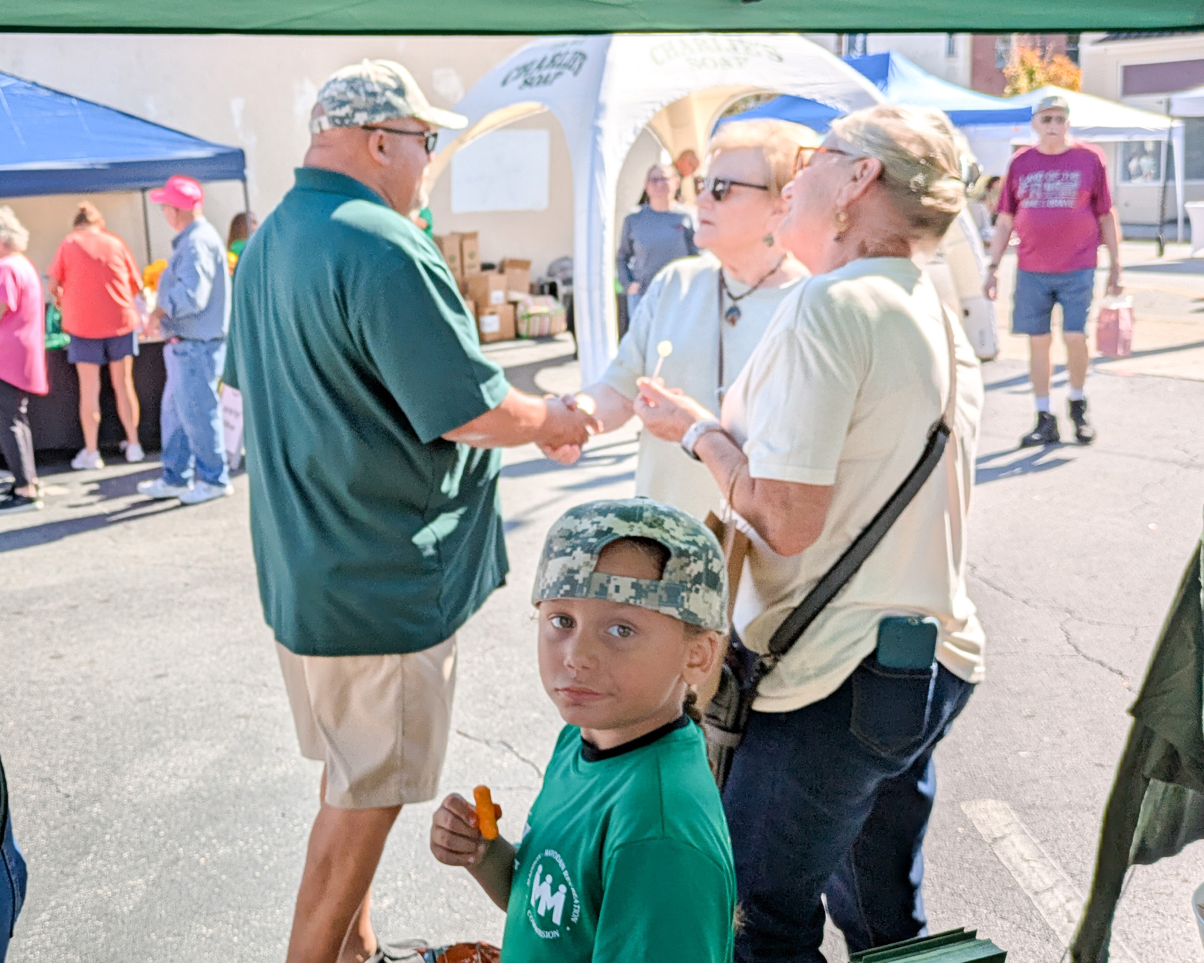 Frank with voters including Kai at the festival
