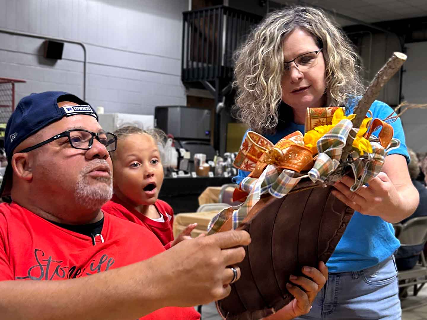 Frank Moore engaging with community members at the bingo event