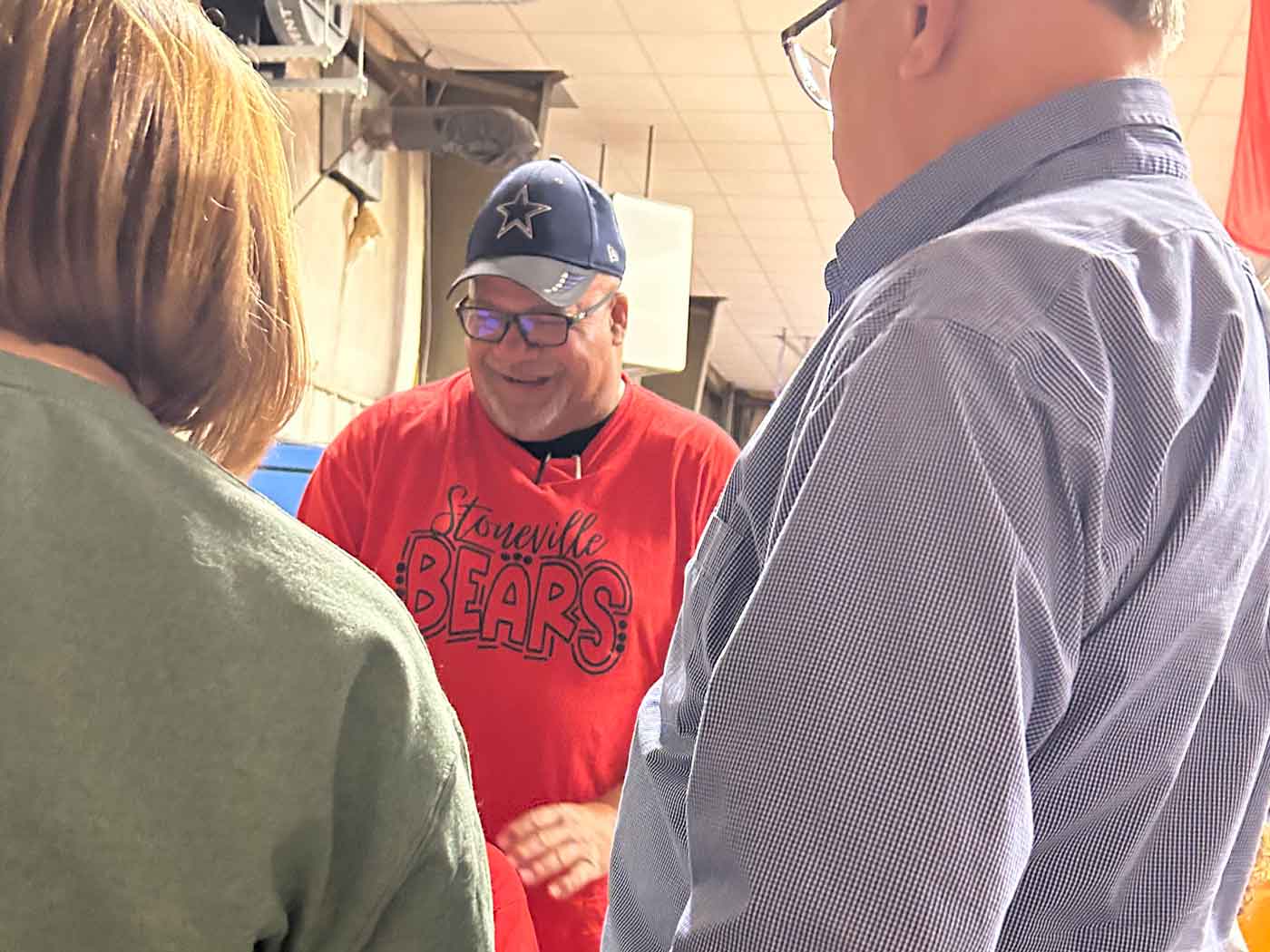 Frank Moore connecting with attendees at the bingo fundraiser