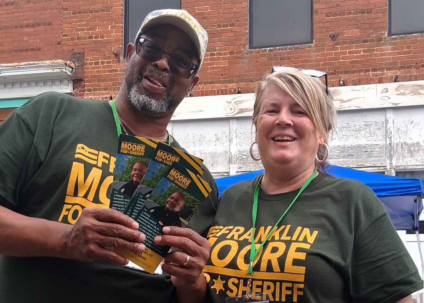 Volunteers preparing campaign materials